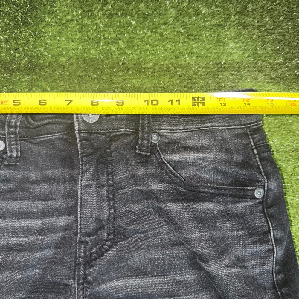 BKE Mason Mens Black Denim Shorts Raw Hem Faded Stretch Size 29x34 Cut Off - Picture 8 of 8